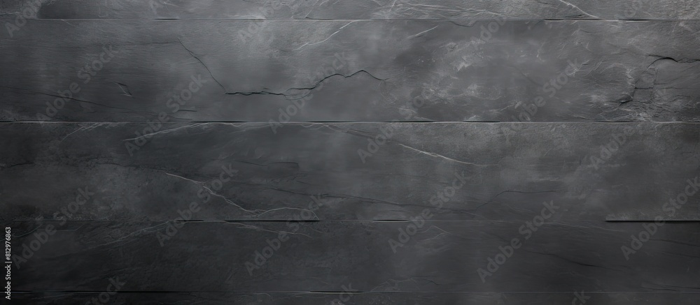 Poster top view of a textured background in dark grey or black slate providing ample copy space for an imag