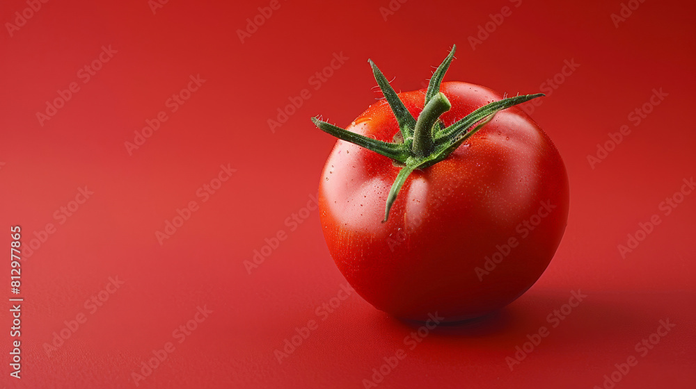 Poster tomato isolated on gradient background with a place for text