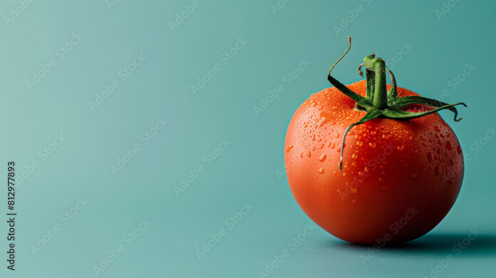 Poster tomato isolated on gradient background with a place for text