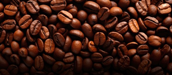 Obraz premium Image of roasted coffee beans creating an appealing copy space
