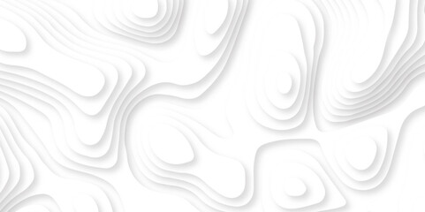 Fototapeta premium 3D papercut layers on white gradient vector background design. Abstract topography texture concept or smooth origami shape paper and flowing