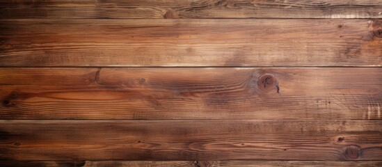 Naklejka premium A top view of a brown timber table with a rough vintage wooden texture providing a backdrop and presenting a copy space image
