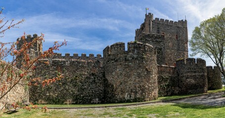 panorama view of the Castle of Braganca in the colourful springtime
