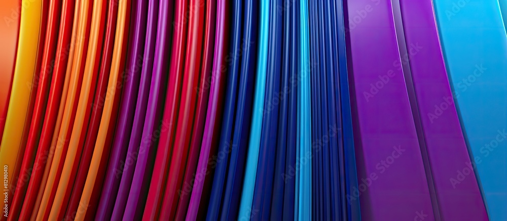 Poster a high quality photo featuring a multicolored corrugated surface with parallel lines serving as a ba
