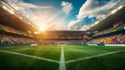 football stadium with a lights