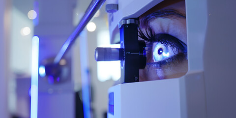 "Cutting-Edge Ocular Diagnostics: Advanced Eye Examination" | "Vision of the Future: High-Tech Eye Scan"
