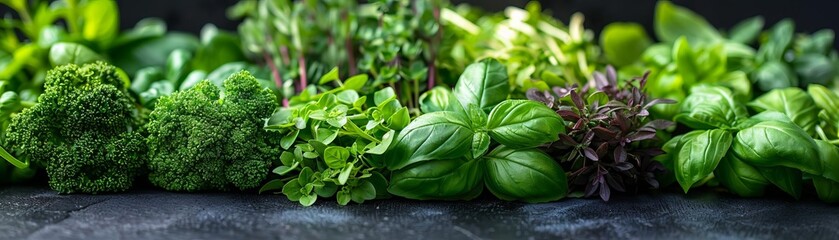 Display of fresh herbs essential for culinary enhancement
