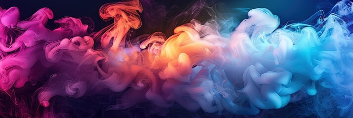 Obraz premium Colorful cloud of smoke - polychromatic multicolored fog concept