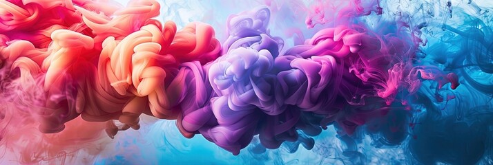 Fototapeta premium Colorful cloud of smoke - polychromatic multicolored fog concept