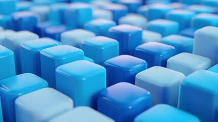 Obraz premium Close-up view of an array of blue and white computer keyboard keys, showcasing a gradient of shades.