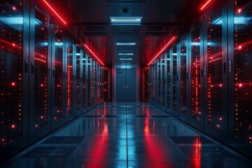 Fototapeta premium Data Center with Redundant Power Supplies and Backup Generators, ensuring uninterrupted operation
