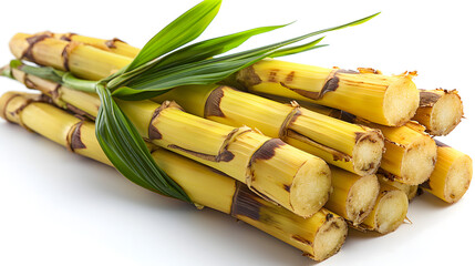 sugar cane cut on white background