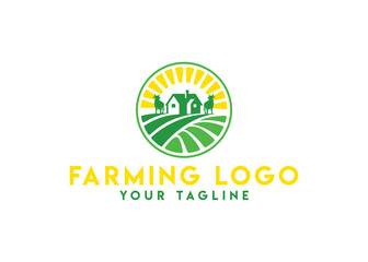 Farm concept logo design Vector

