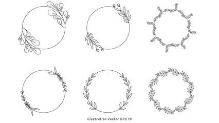 Minimal floral branch style hand drawn tree branches, Hand drawn design elements , Flat Modern design isolated on white background ,Vector illustration EPS 10