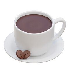 Hot Coffee 3d Illustration