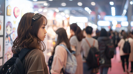 Fototapeta premium Soft Power in literature, international book fair, diverse authors, global publishers, lite