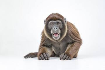 Fototapeta premium Expressive Monkey on White Background