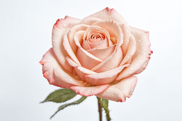 Dew-Kissed Pink Rose with Blurred Section