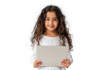 Young Arab Girl Holding Laptop