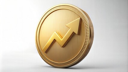 Coin with Growth Arrow: An image showing a coin accompanied by an upward-pointing arrow, representing financial growth, investment success, or profit.	
