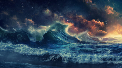 Naklejka premium an abstract composition of waves