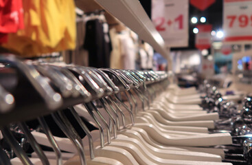 Obraz premium Clothes hangers in a shop