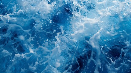 Abstract close-up of a deep-sea surface, highlighting sunlit glistening blue water.
