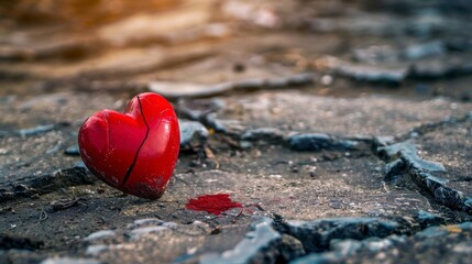 Fototapeta premium A heart that is broken and has a crack in it