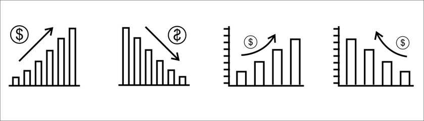 Bar Profit Icon, Vector Ilustration, Business Profit Icon, Diagram Icon