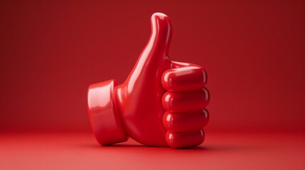 Recommend icon. Banner recommended with thumb up. Red label. Best brend. Emblem. Vector illustration. Eps 10