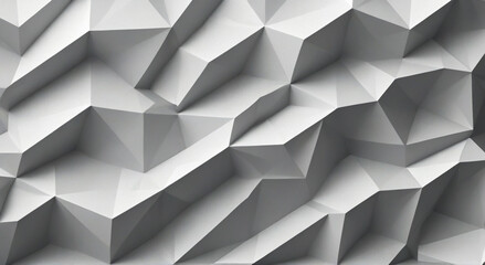 Luminous Nexus: White 3D Geometric Background with Center Multifaceted Banner in Enlarged Abstraction

