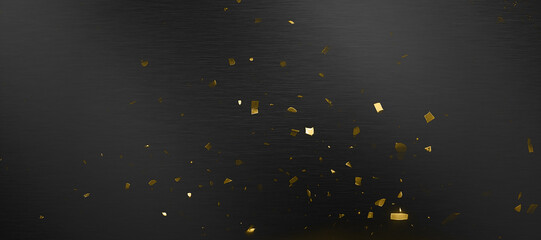 vivid gold flakes on black metal abstract