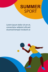Sports background.Summer sports games. Abstract colorful background with athletes.Vector illustration.	
