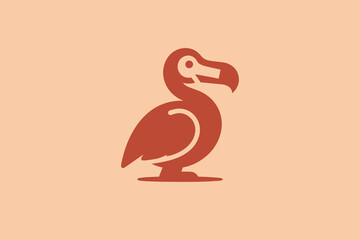 Dodo bird. Simple modern logo, icon, sign. Isolated vector illustration. Red © Victoria