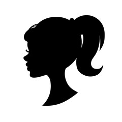 Beautiful silhouette girl, salon logo, woman face silhouette, face icon – vector