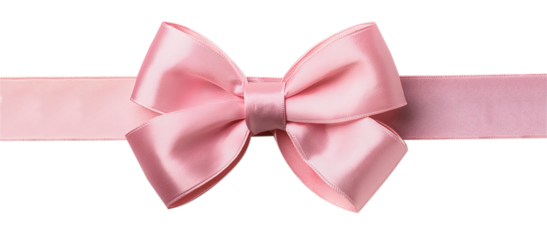 pink bow isolated on transparent background