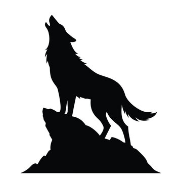 recommend clip art: Wolf howling vector silhouette 