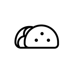 Taco vector line icon. Food icon collection. Thin signs for restaurant menu. Pixel perfect 64x64. Editable Strokes