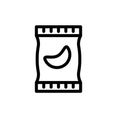 Chips vector line icon. Food icon collection. Thin signs for restaurant menu. Pixel perfect 64x64. Editable Strokes