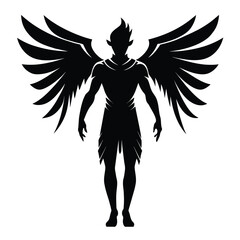 The angel is a man vector silhouette 