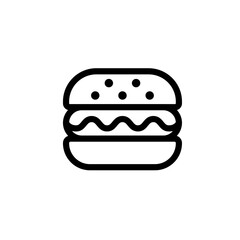 Burger vector line icon. Food icon collection. Thin signs for restaurant menu. Pixel perfect 64x64. Editable Strokes
