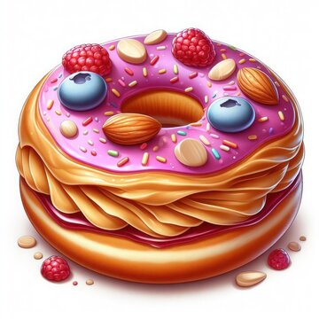 recommend clip art:  Illustration of peanut butter and jelly donuts clip art on white background