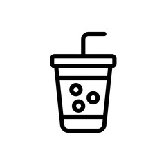 Obraz premium Soft drink vector line icon. Food icon collection. Thin signs for restaurant menu. Pixel perfect 64x64. Editable Strokes