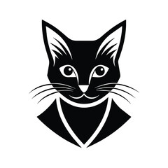 Minimalist cat logo vector art illustration 