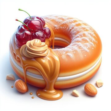 recommend clip art:  Illustration of peanut butter and jelly donuts clip art on white background