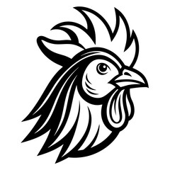 Rooster head logo vector Silhouette 