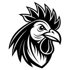 Rooster head logo vector Silhouette 