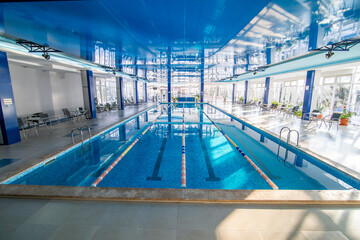 Fototapeta premium Spacious Indoor Swimming Pool in Hotel