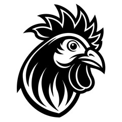 Rooster head logo vector Silhouette 