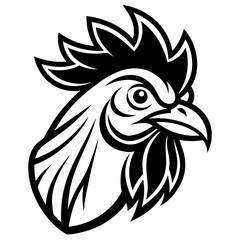 Rooster head logo vector Silhouette 